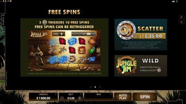 Jungle Jim - El Dorado pokie