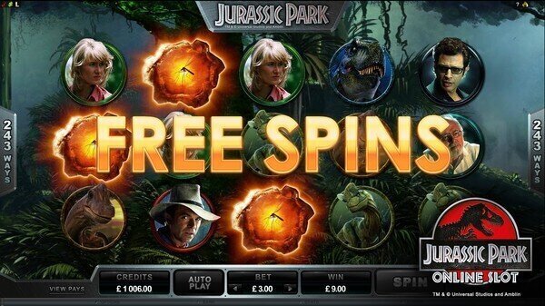 Jurassic Park pokie free spins