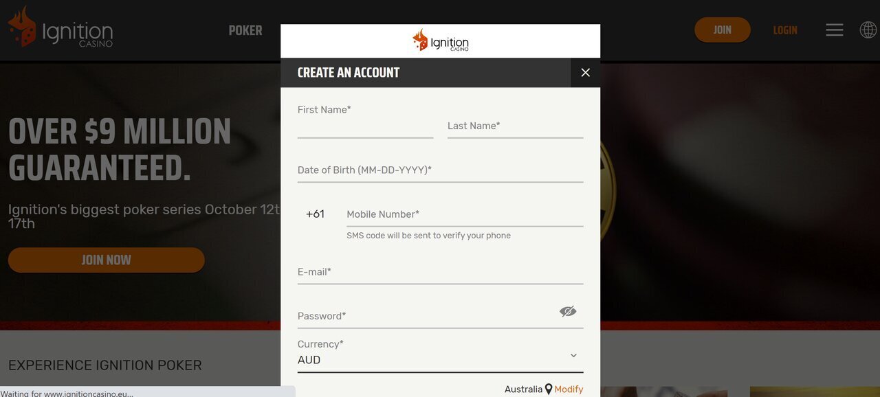 Ignition Casino Sign Up