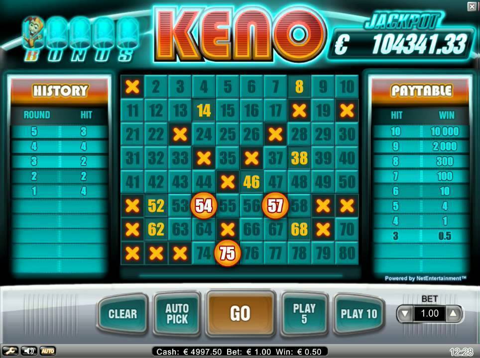 Online keno game
