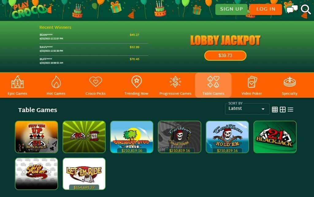 PlayCroco Table Games
