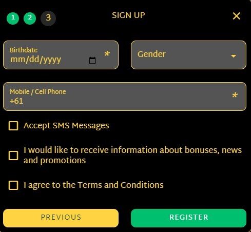 Ozwin Casino Registration 3