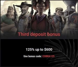 Deposit bonus at Cobra casino
