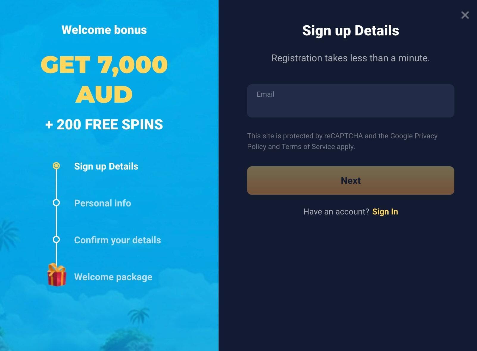 joo casino sign up