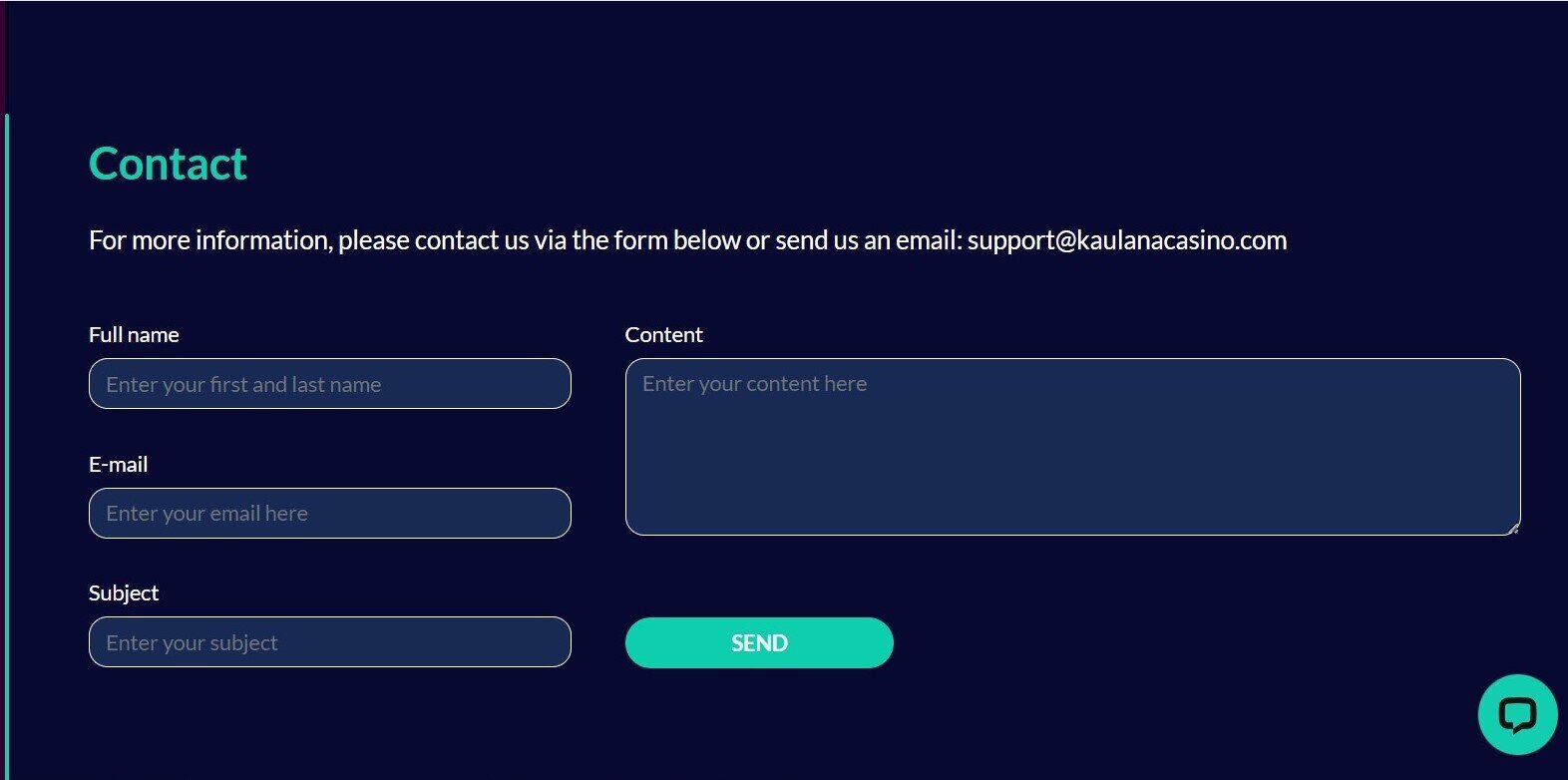 kaulana casino customer support