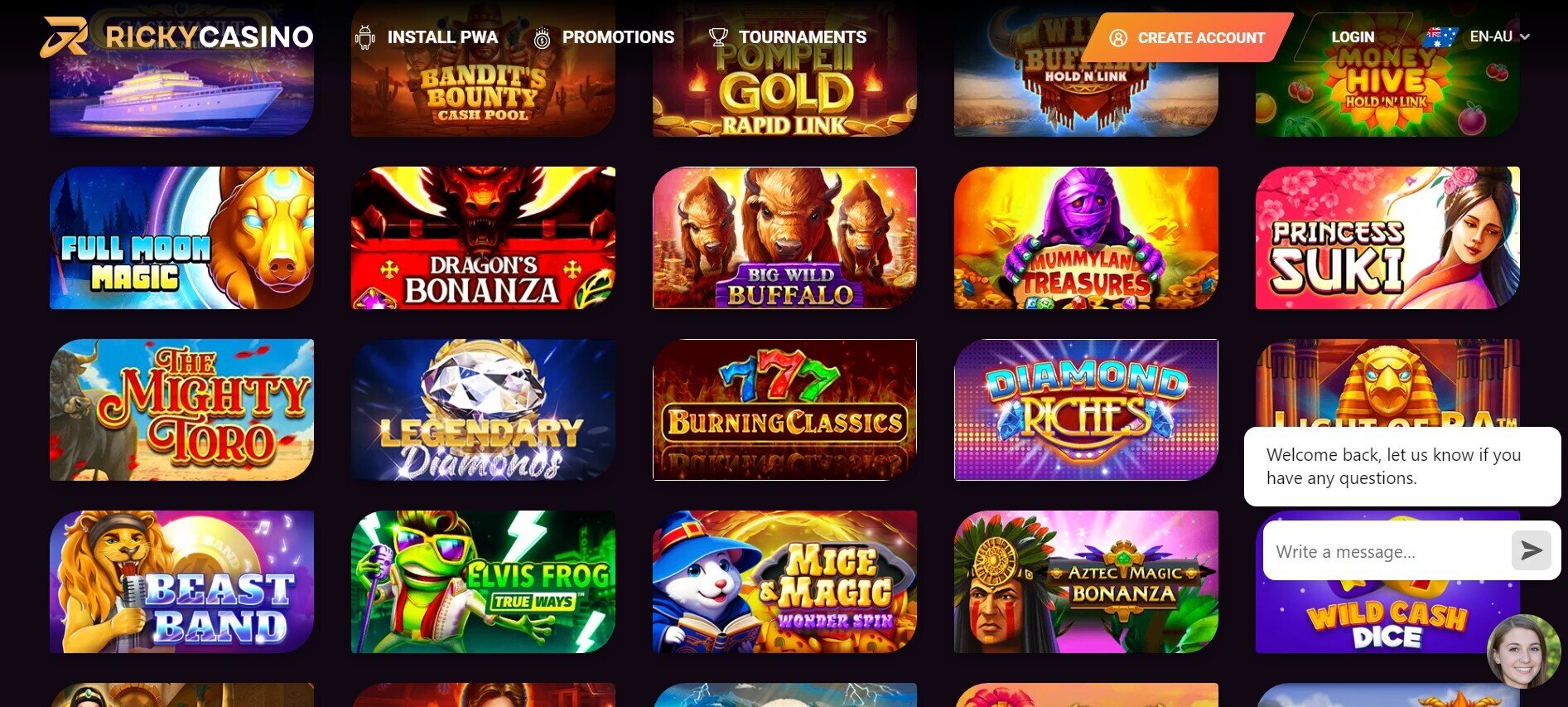 ricky casino home