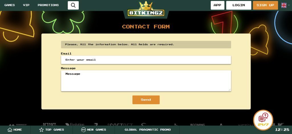 Bitkingz casino customer support