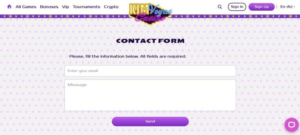 Kim Vegas casino contact