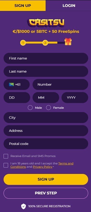 Casitsu Casino Registration 2