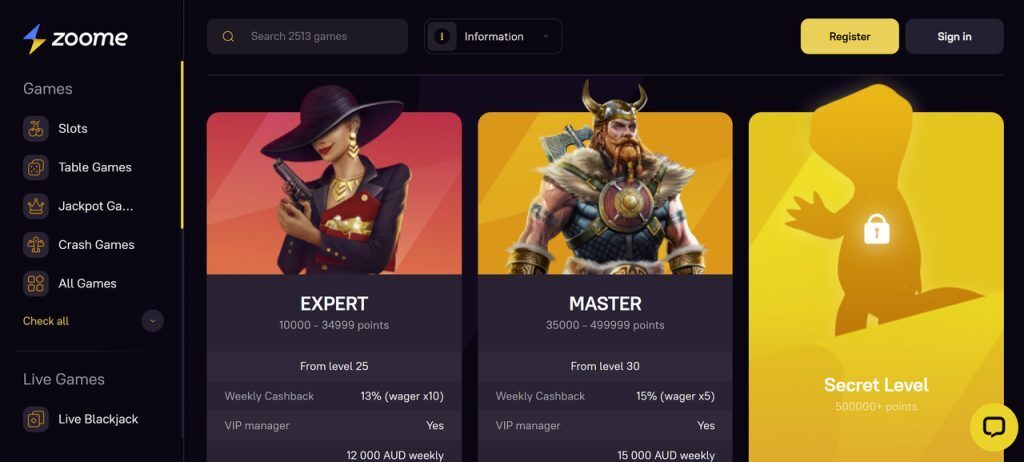 zoome casino VIP program