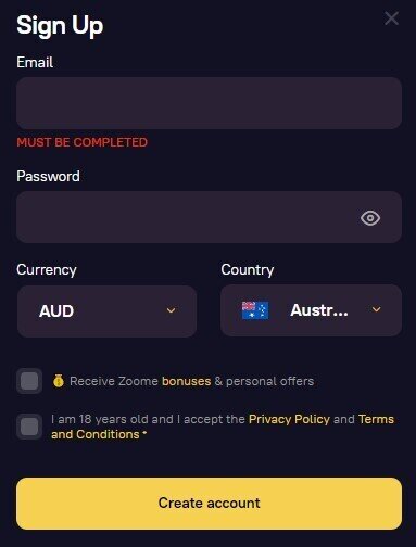 sign up zoome