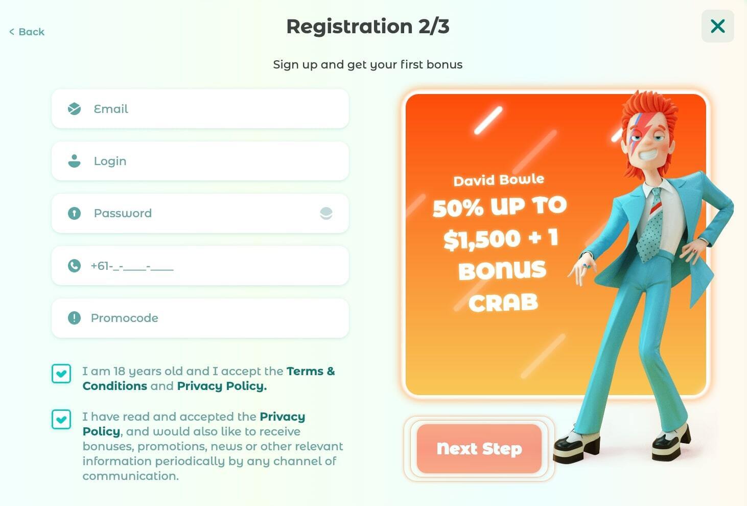 neon54 casino sign up