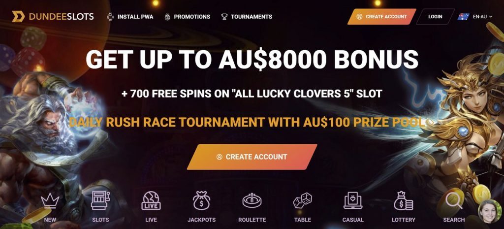 dundeeslots welcome bonus