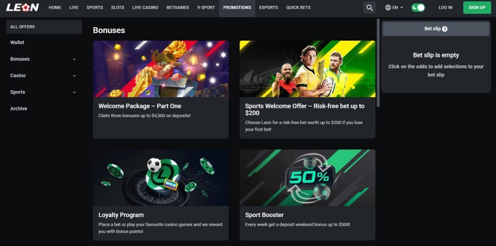 Leon casino bonuses