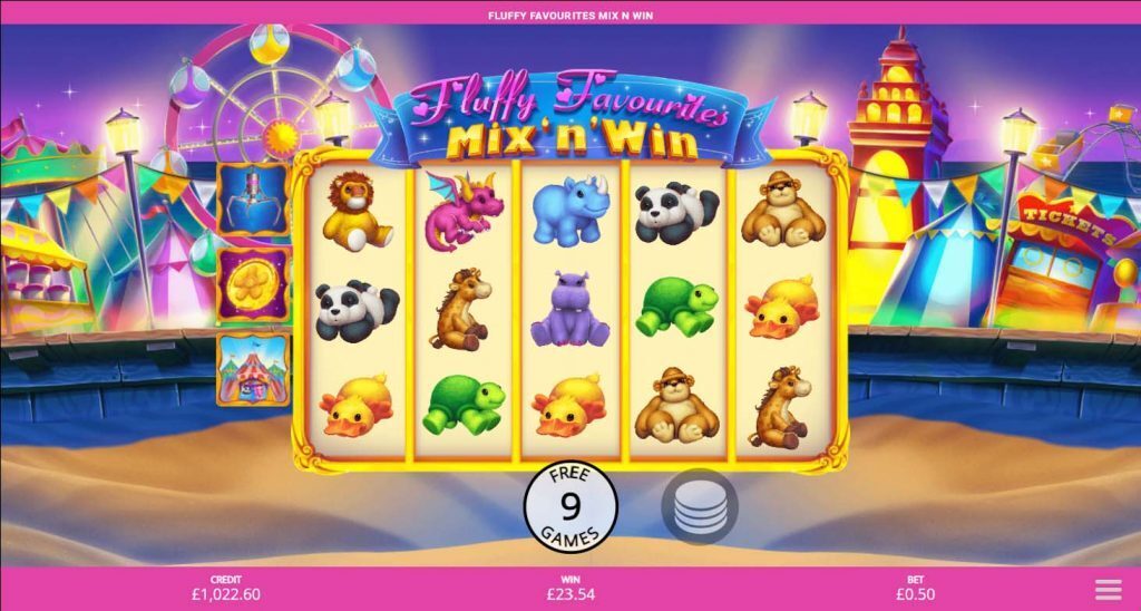 Virtual reels on the Fluffy Favourites Pokie Review