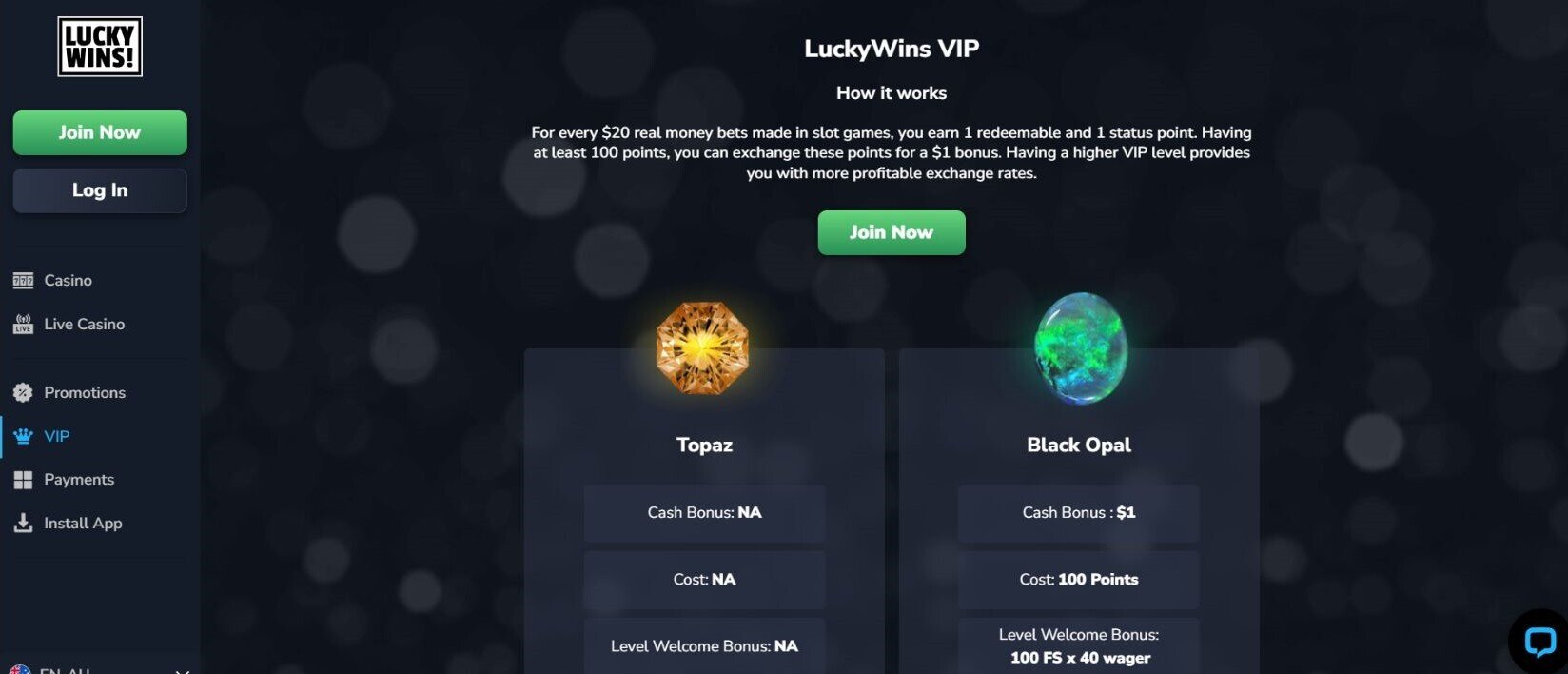 Lucky Wins VIP program