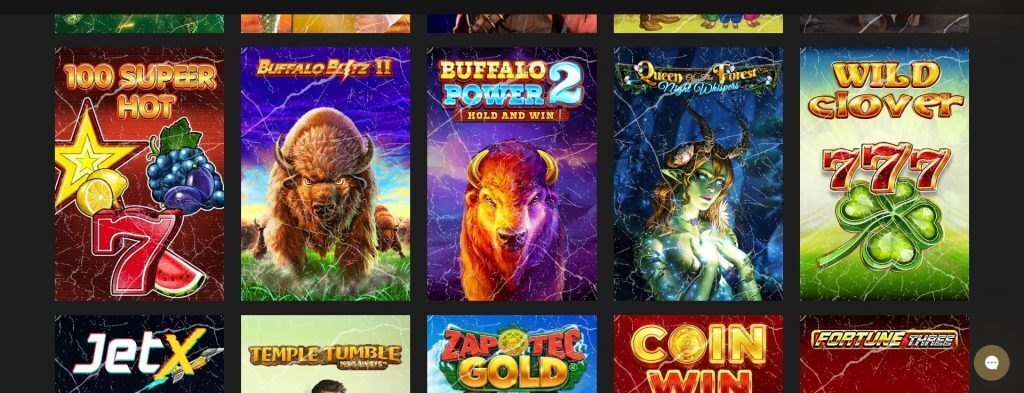 View of Casinoly online pokies section