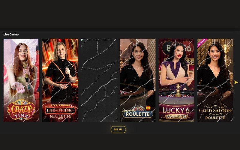 Casinoly casino live dealer games section