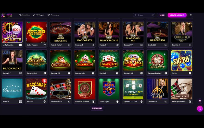 Queenspins casino live dealer games