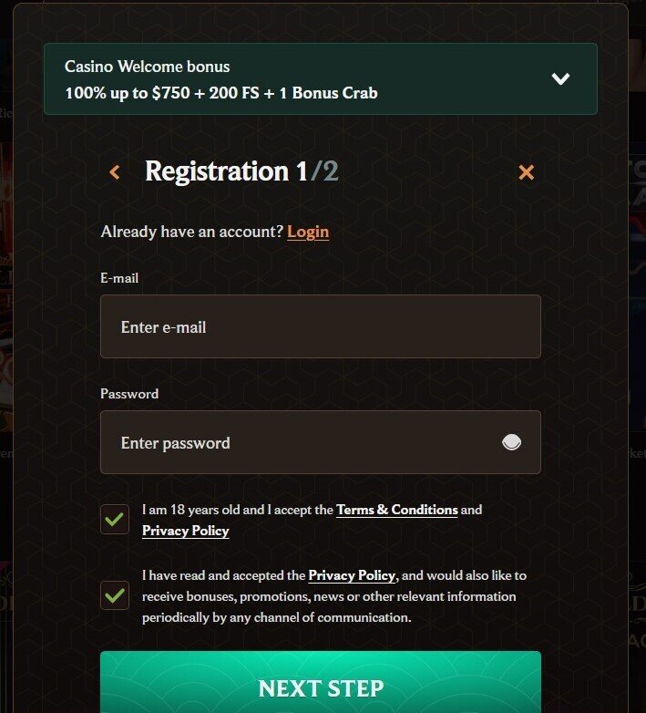 CrownPlay Casino Signup Process