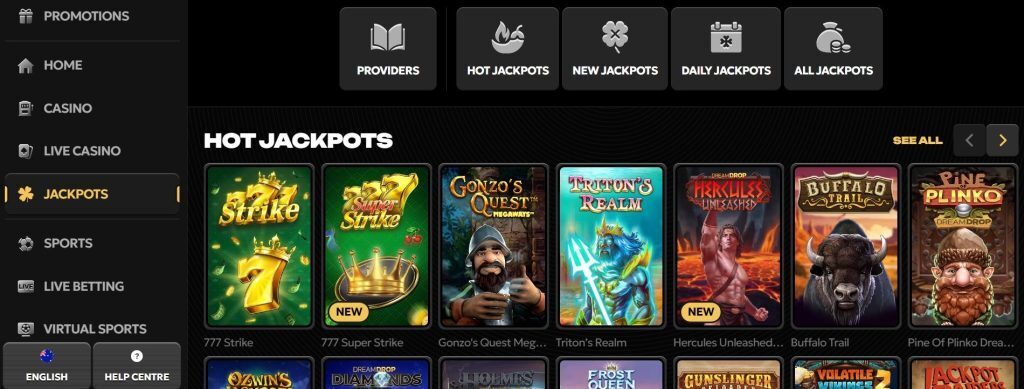 Spinsy jackpot games