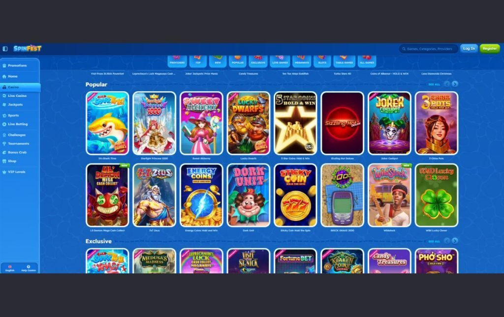 Spinfest casino games