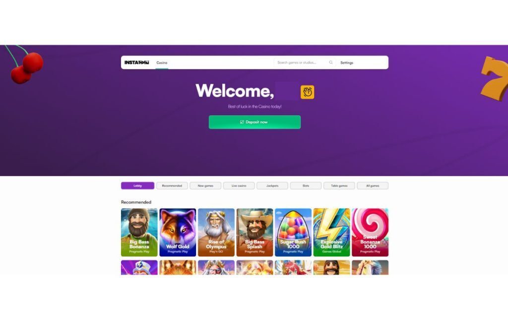 Instaspincasino homepage