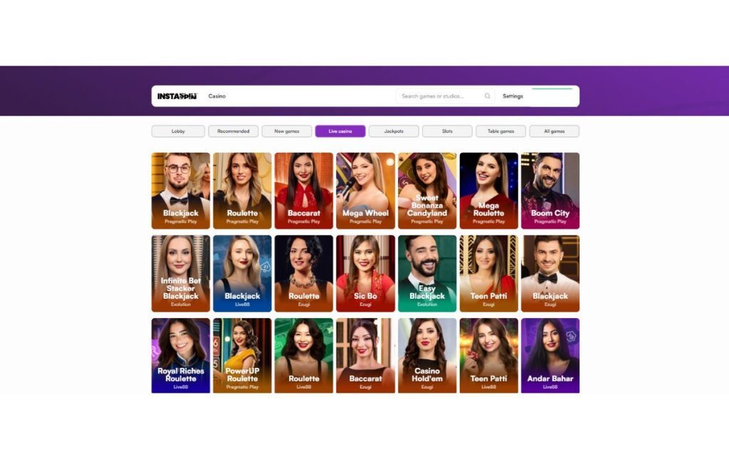 Instaspin caisno live games
