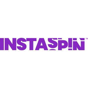 Instaspin casino logo white and purple