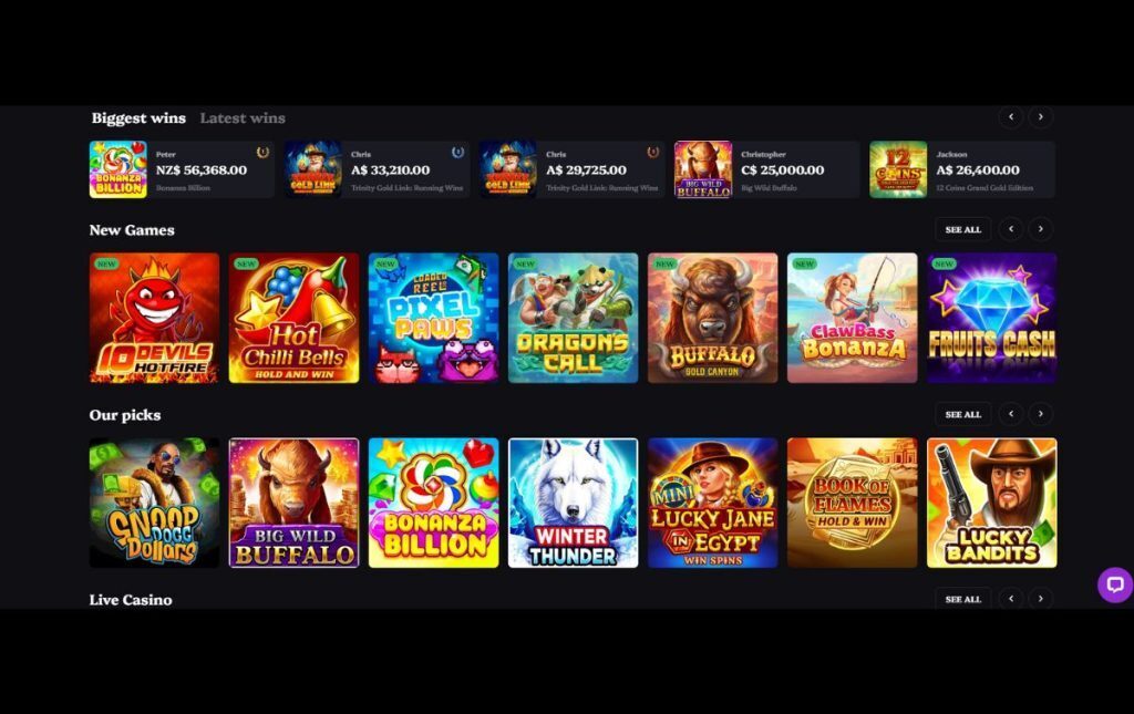 Lucky Circus casino wins and games