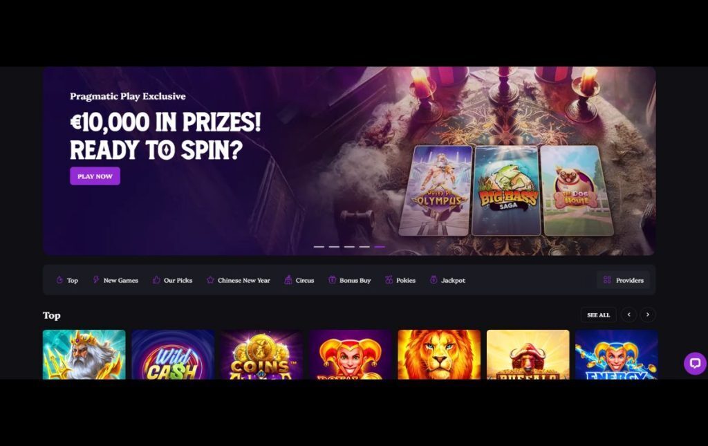 Lucky Circus casino homepage